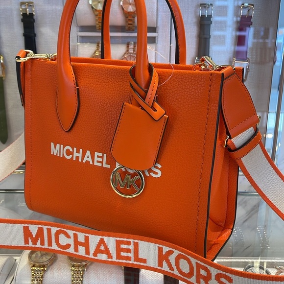 MICHAEL KORS
Mirella Small Pebbled Leather Crossbody Bag Tote 
Poppy 
NWT - Picture 9 of 16